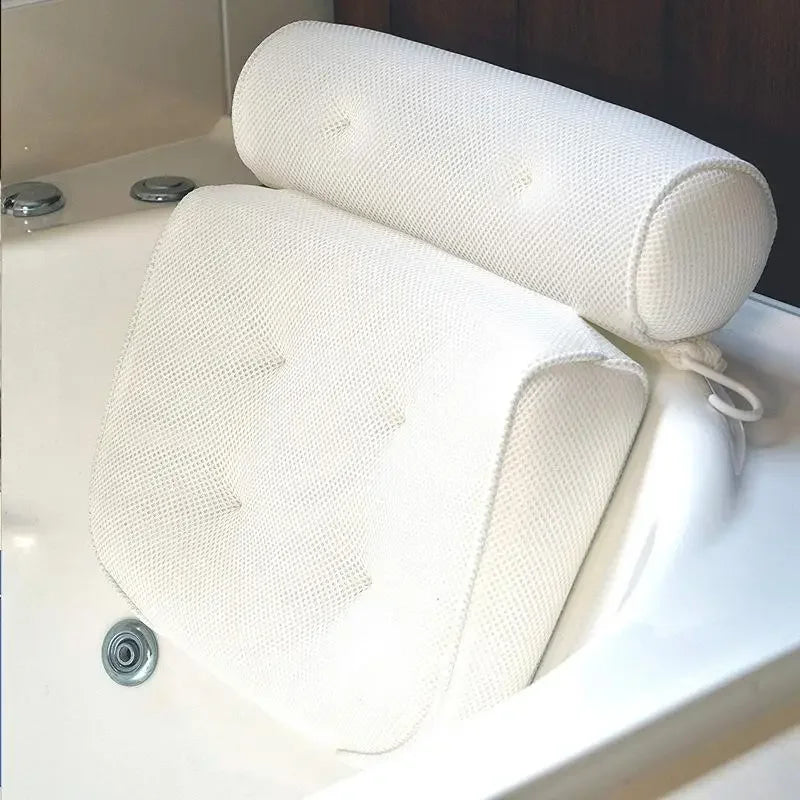 Waterproof soft bath pillow 6 suction cups with plastic hook