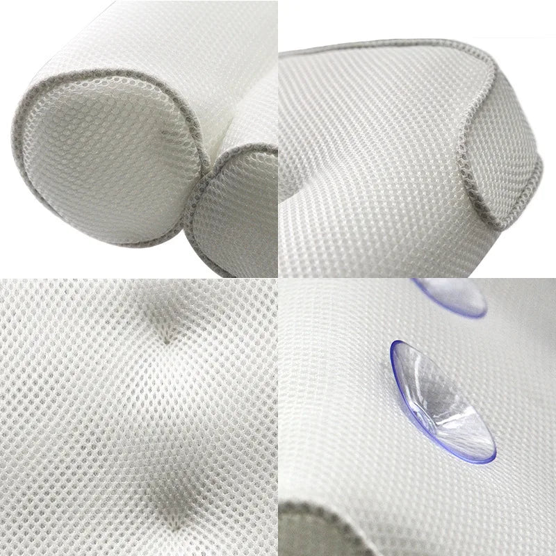 Waterproof soft bath pillow 6 suction cups with plastic hook