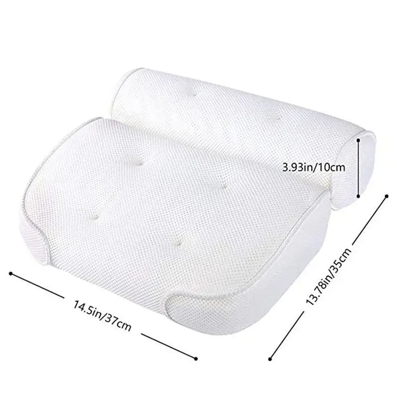 Waterproof soft bath pillow 6 suction cups with plastic hook