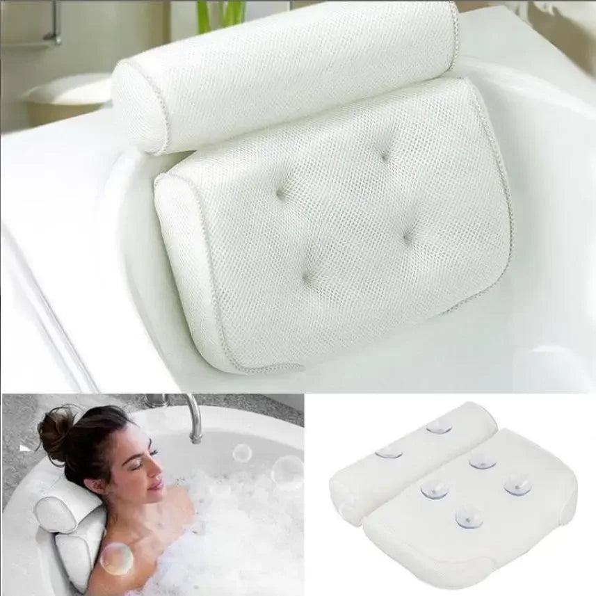 Waterproof soft bath pillow 6 suction cups with plastic hook